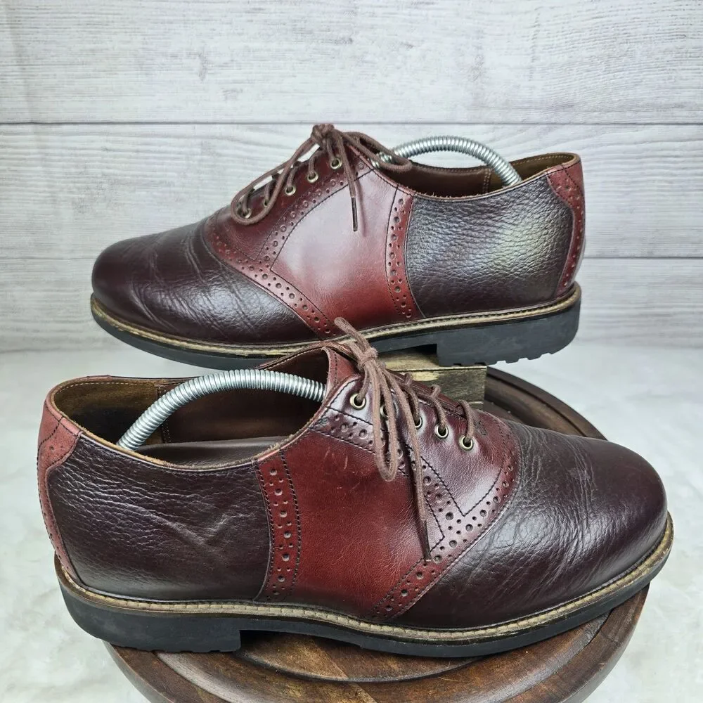 Neil M Vintage Mens 11 EEE Waterproof Red Pebbled Cowhide Leather Oxford US Made